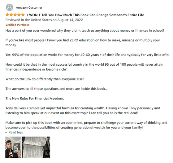 The New Rules for Financial Freedom Book Testimonials (13) Amazon review for The New Rules for Financial Freedom